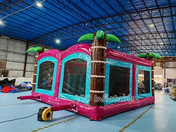 Tropical Double Slide Bounce House play layout
