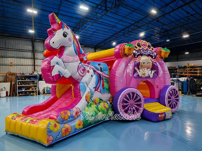 Princess Carriage Bounce House front view