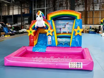 Unicorn Water Slide Pool Combo detail view