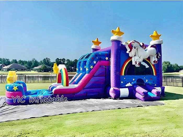 Unicorn Bounce House and Slide play layout