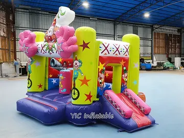 Clown Slide and Hoop Bouncer side view