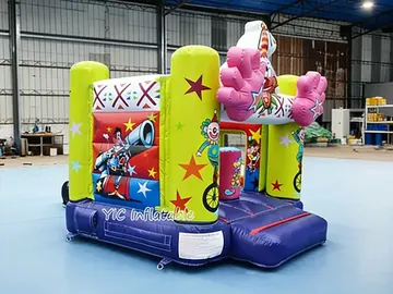 Clown Slide and Hoop Bouncer detail view