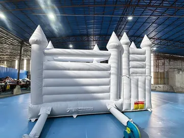 White Castle Bounce House with Slide and Ball Pit detail view