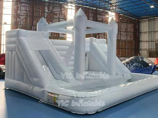 White Dual-Lane Inflatable Castle product image