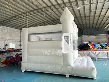White Castle Bounce House with Balloons detail view
