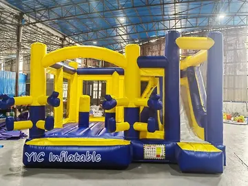 Bounce House Obstacle Course with Water Slide side view