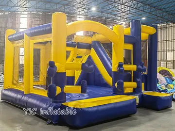 Bounce House Obstacle Course with Water Slide play layout