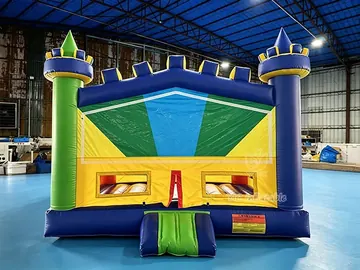 Indoor castle bounce house front view