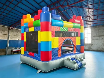 Color block castle inflatable jumper side view