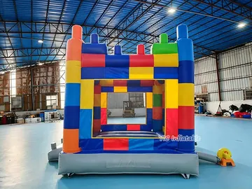 Block theme inflatable castle rear view