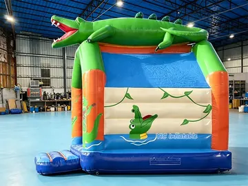 crocodile themed inflatable jumper detail view