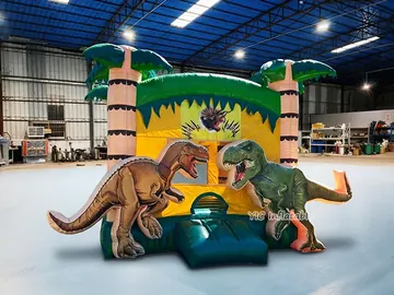 dinosaur themed inflatable jumper detail view