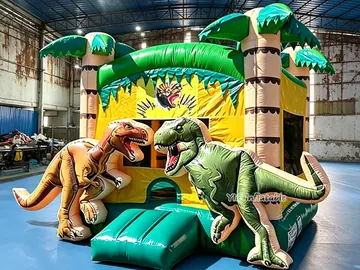 dinosaur themed inflatable jumper detail view