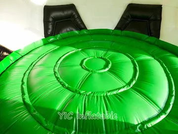 football themed inflatable jumper detail view