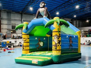 jungle themed inflatable jumper rear view