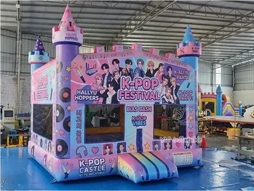 music themed inflatable jumper rear view