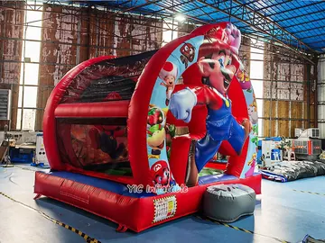 super mario themed inflatable jumper detail view