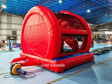 super mario themed inflatable jumper detail view