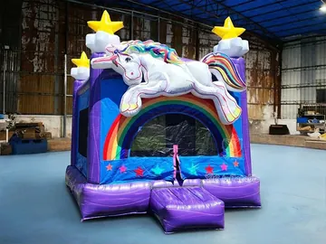 unicorn themed inflatable jumper detail view