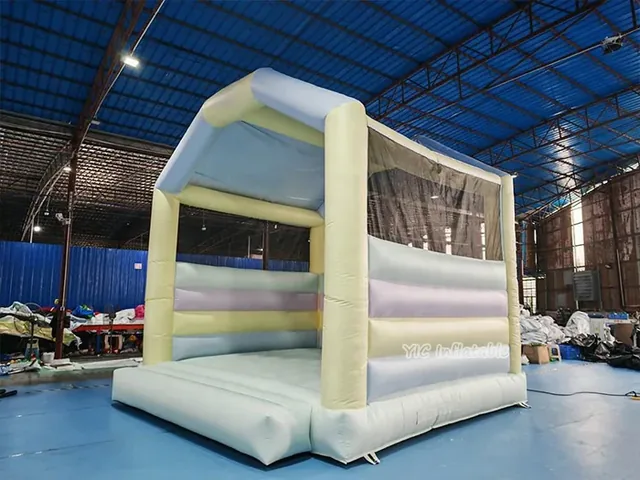 White Inflatable Playhouse with Slide product image