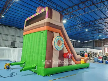 candy themed standalone inflatable slide detail view