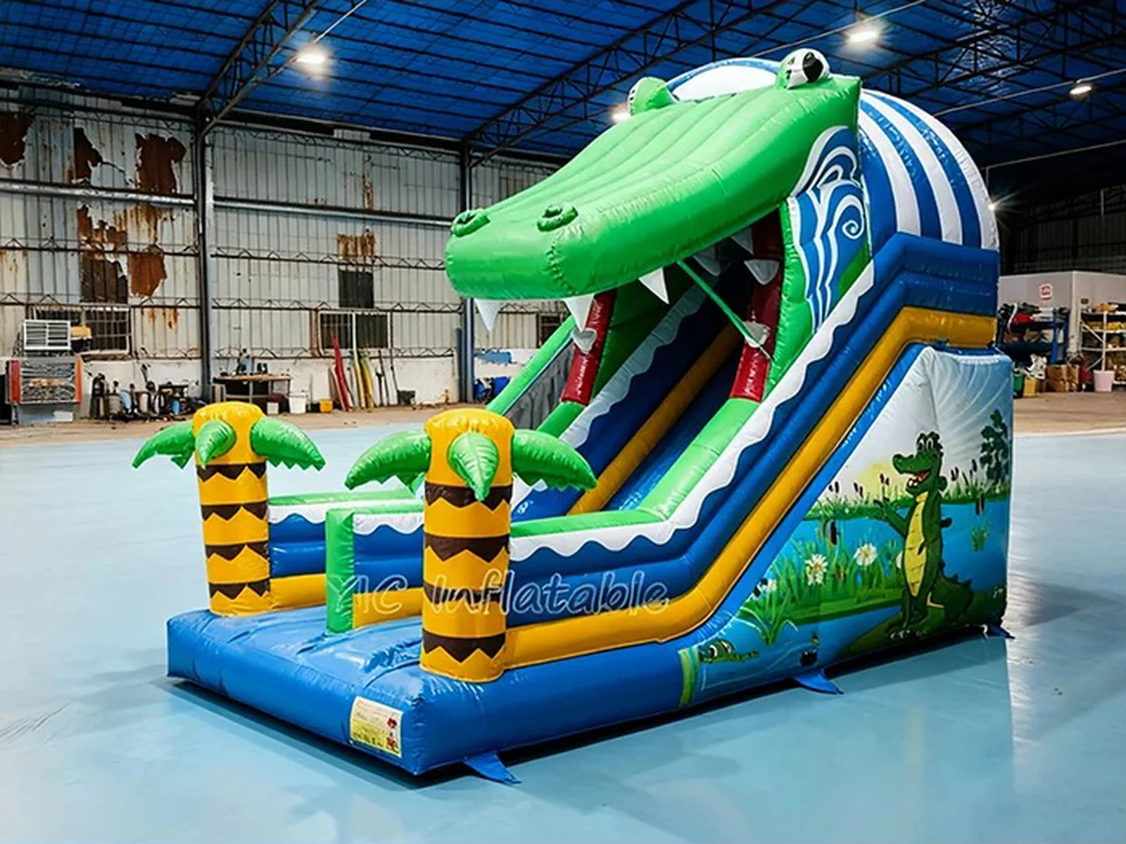 Custom Crocodile Inflatable Slide front view