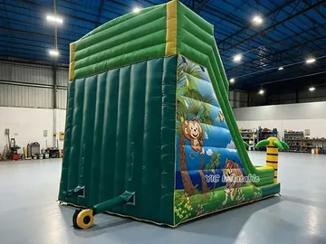 elephant themed standalone inflatable slide detail view