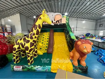 safari themed standalone inflatable slide detail view