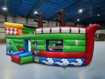 pirate themed standalone inflatable slide rear view