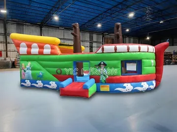 pirate themed standalone inflatable slide detail view