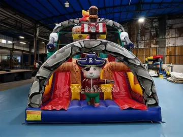 pirate themed standalone inflatable slide detail view