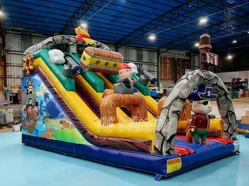 pirate themed standalone inflatable slide detail view