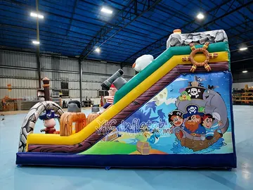pirate themed standalone inflatable slide detail view