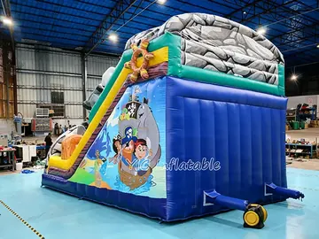 pirate themed standalone inflatable slide detail view