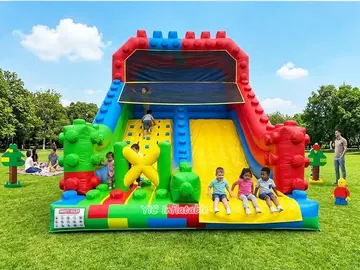 custom standalone inflatable slide rear view
