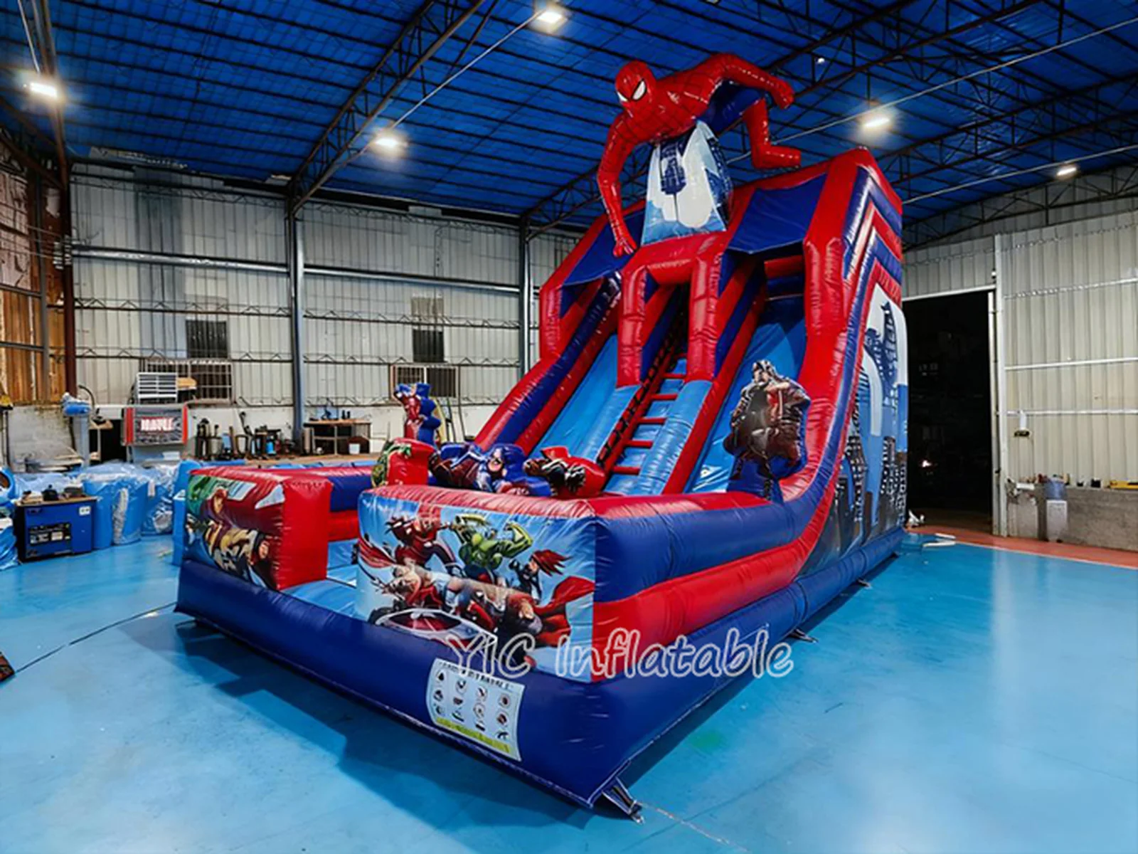 Giant Superhero Inflatable Slide side view