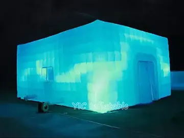 led themed air-supported event tent detail view