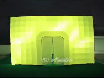 led themed air-supported event tent detail view