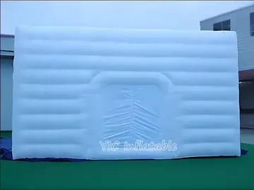 led themed air-supported event tent detail view