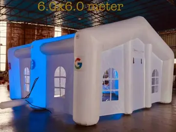 led themed air-supported event tent detail view