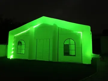 led themed air-supported event tent detail view