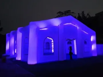 led themed air-supported event tent detail view
