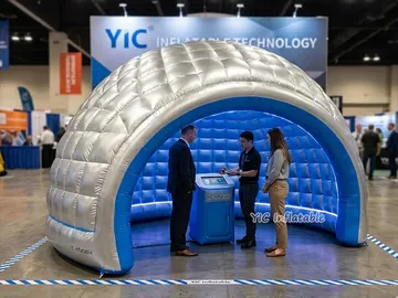 custom air-supported event tent rear view