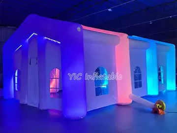 led themed air-supported event tent detail view