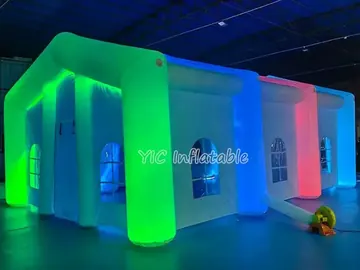 led themed air-supported event tent detail view