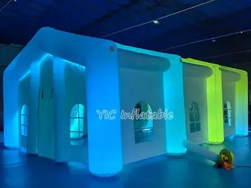 led themed air-supported event tent detail view