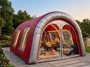 custom air-supported event tent rear view