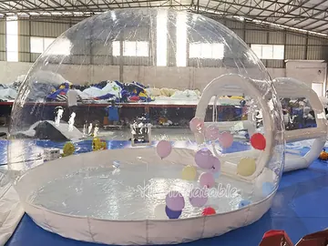 bubble themed air-supported event tent detail view
