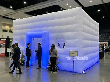 custom air-supported event tent rear view