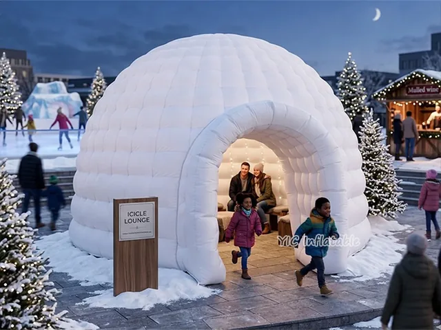 White Inflatable Snow Igloo Tent product image